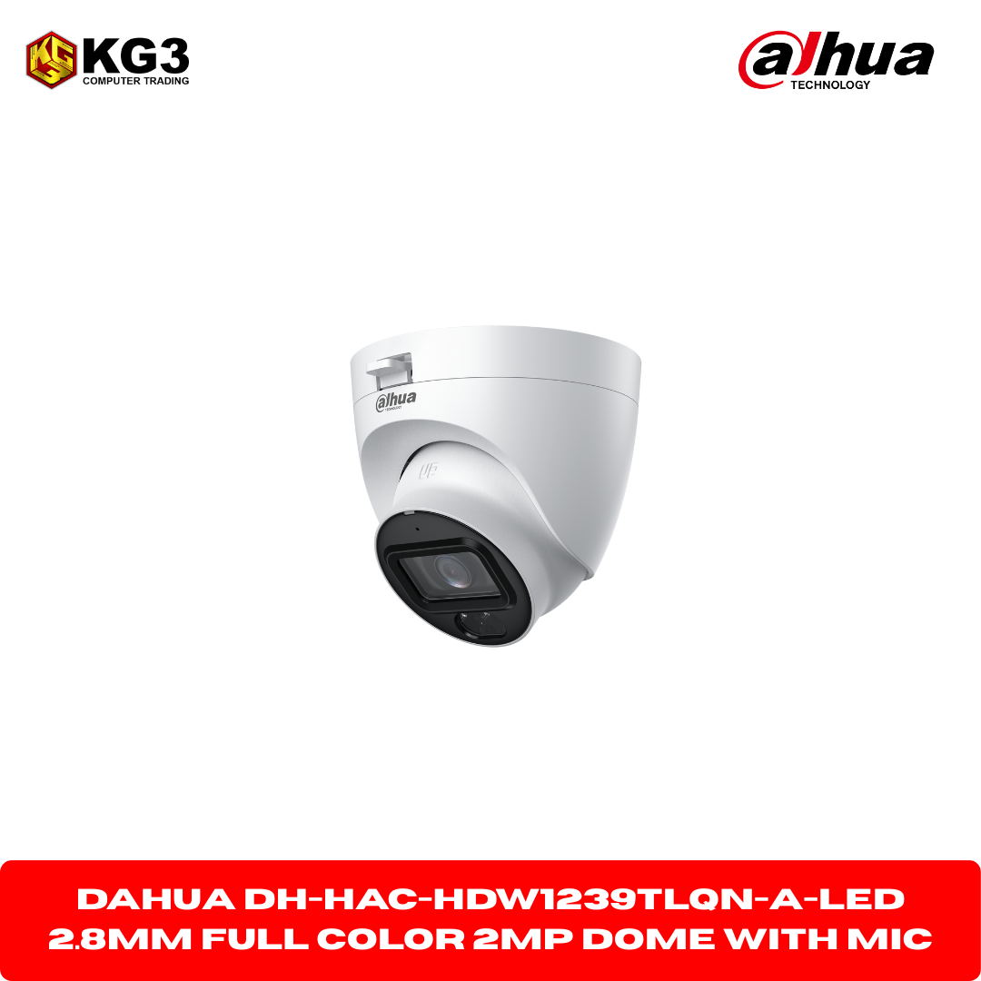 Dahua DH-HAC-HDW1239TLQN-A-LED 2.8mm Full Color 2MP Dome with MIC