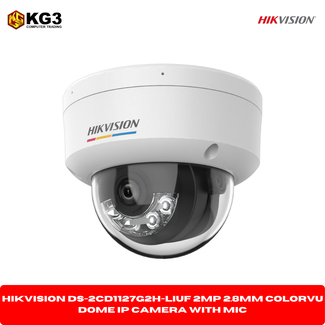 Hikvision DS-2CD1127G2H-LIUF 2MP 2.8mm ColorVu Dome IP Camera with MIC