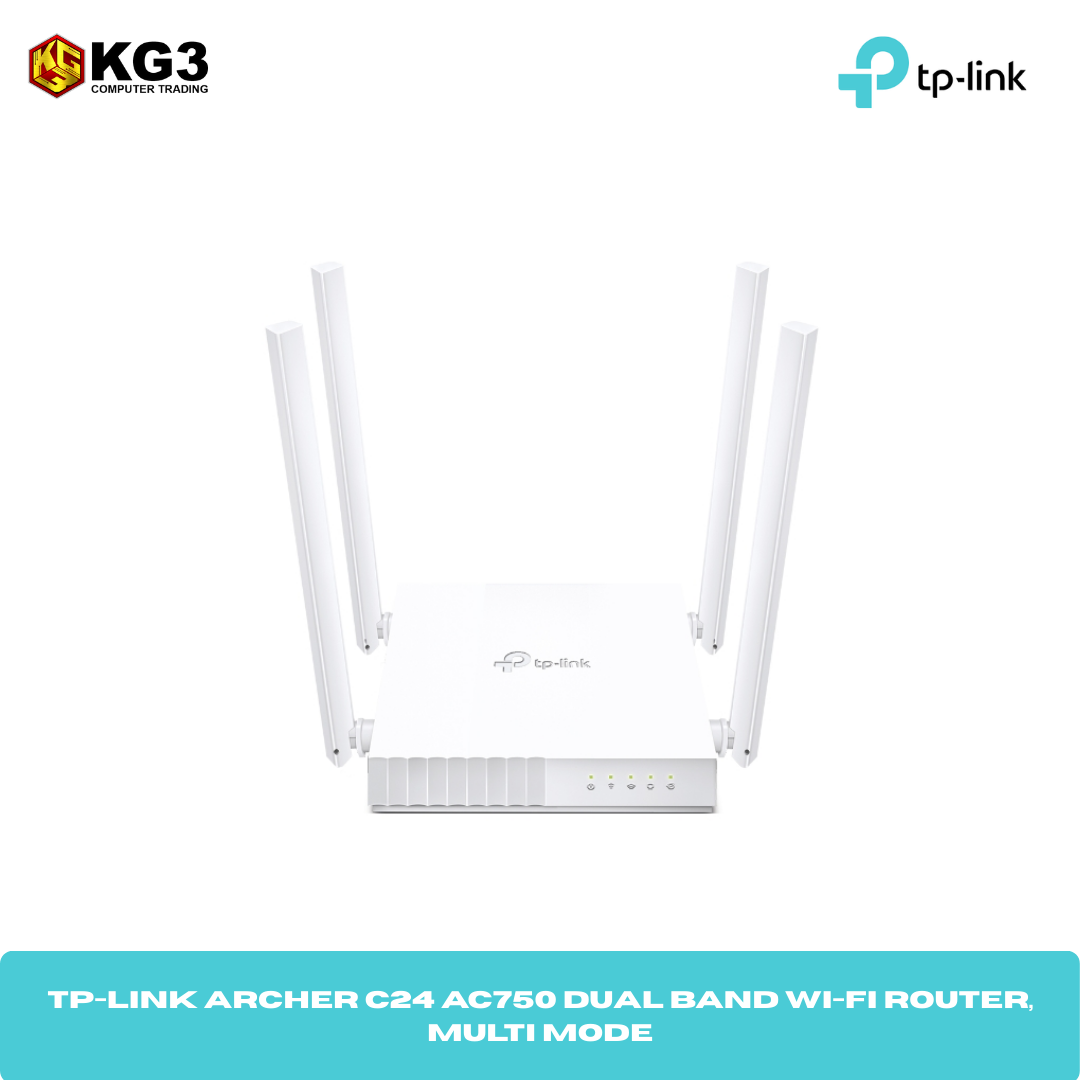 TP-Link Archer C24 AC750 Dual Band Wi-Fi Router, Multi Mode
